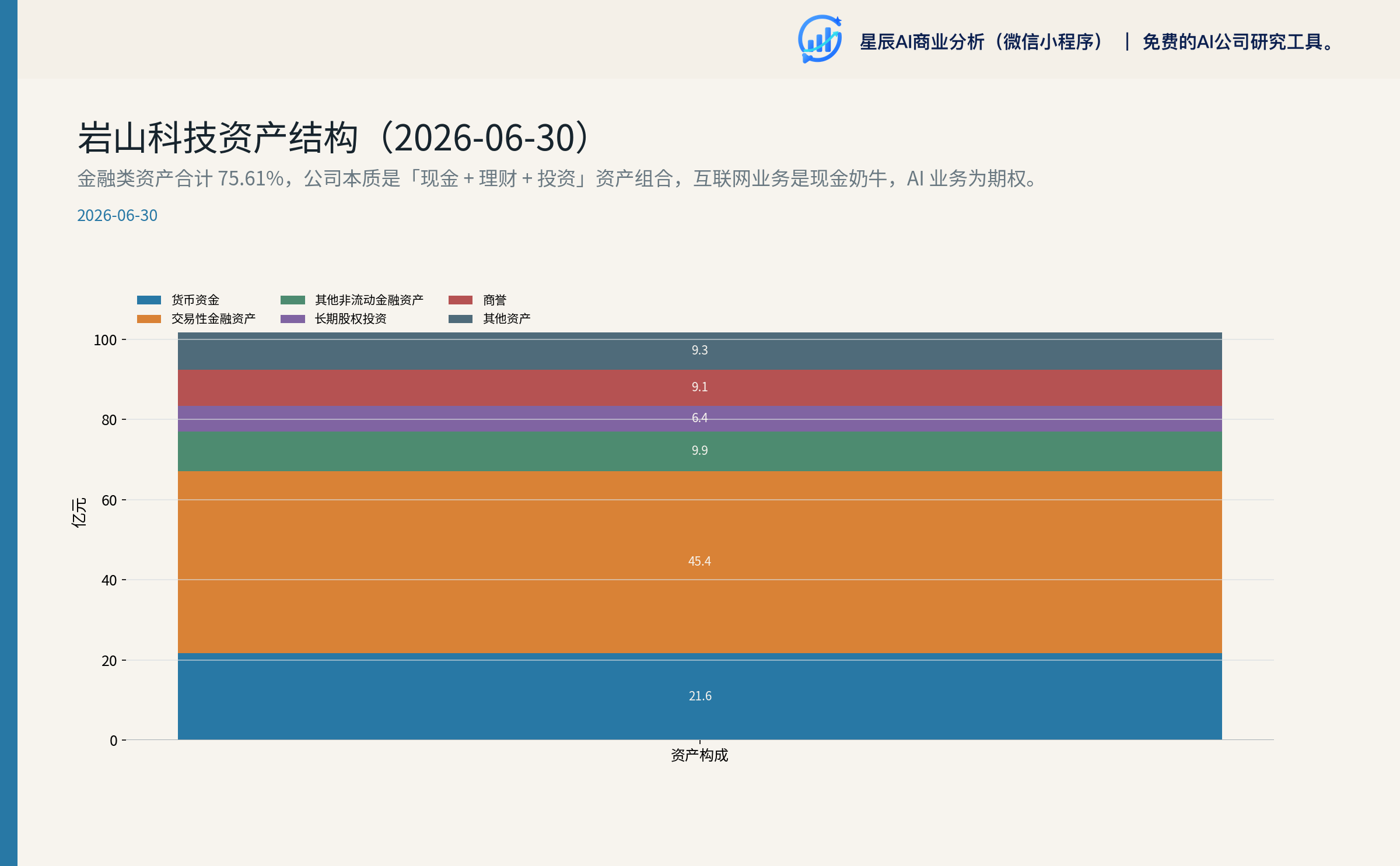 资产结构（金融类资产占比 75.61%）