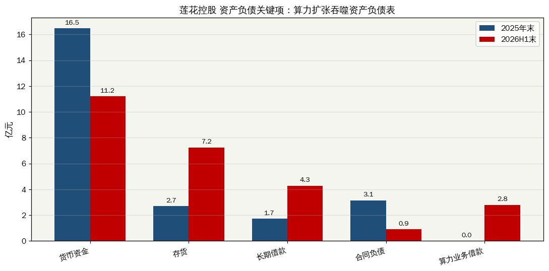 莲花控股关键资产负债项变化